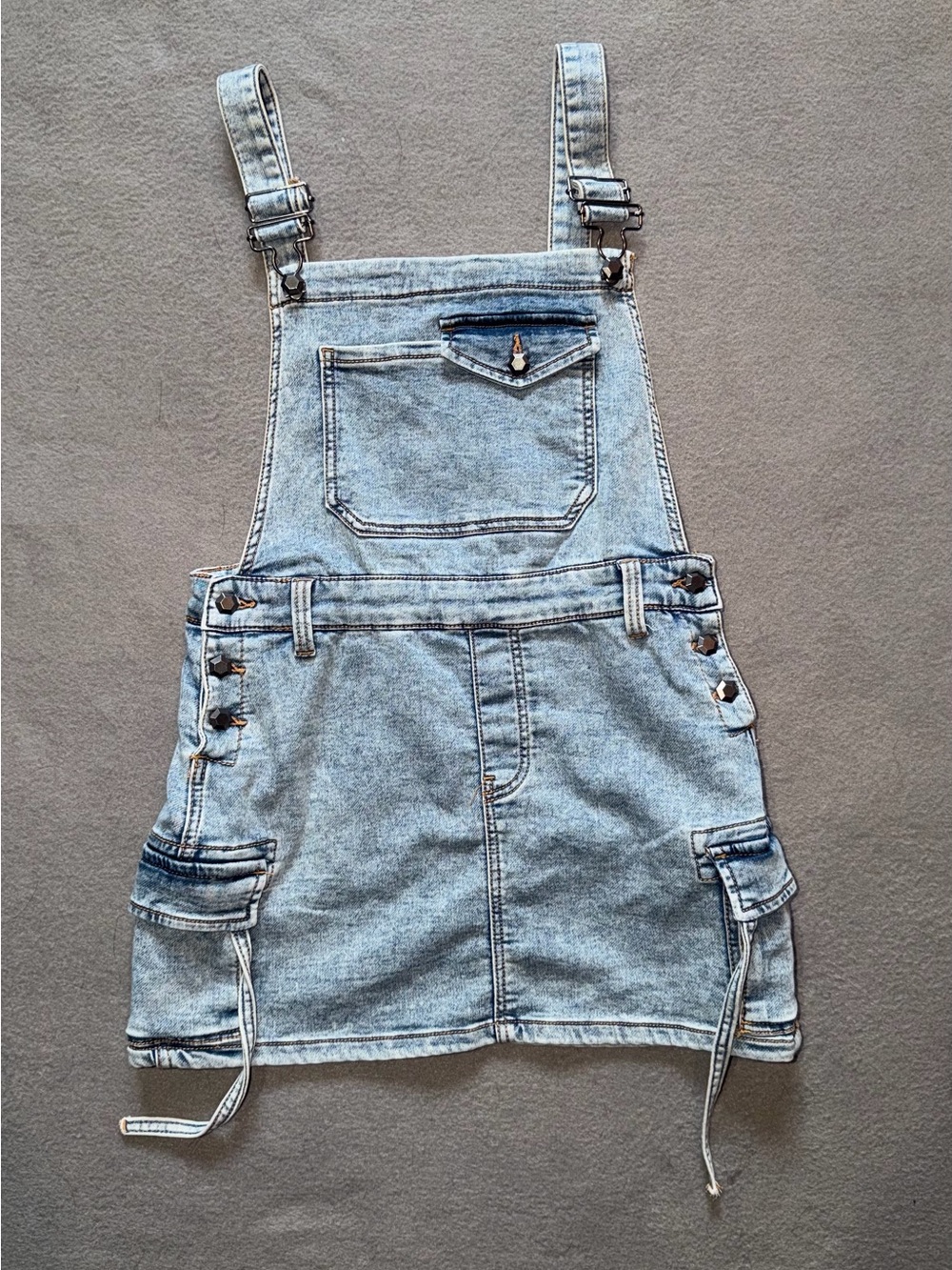 Love Trends Light Wash Denim Overall Skirt size S